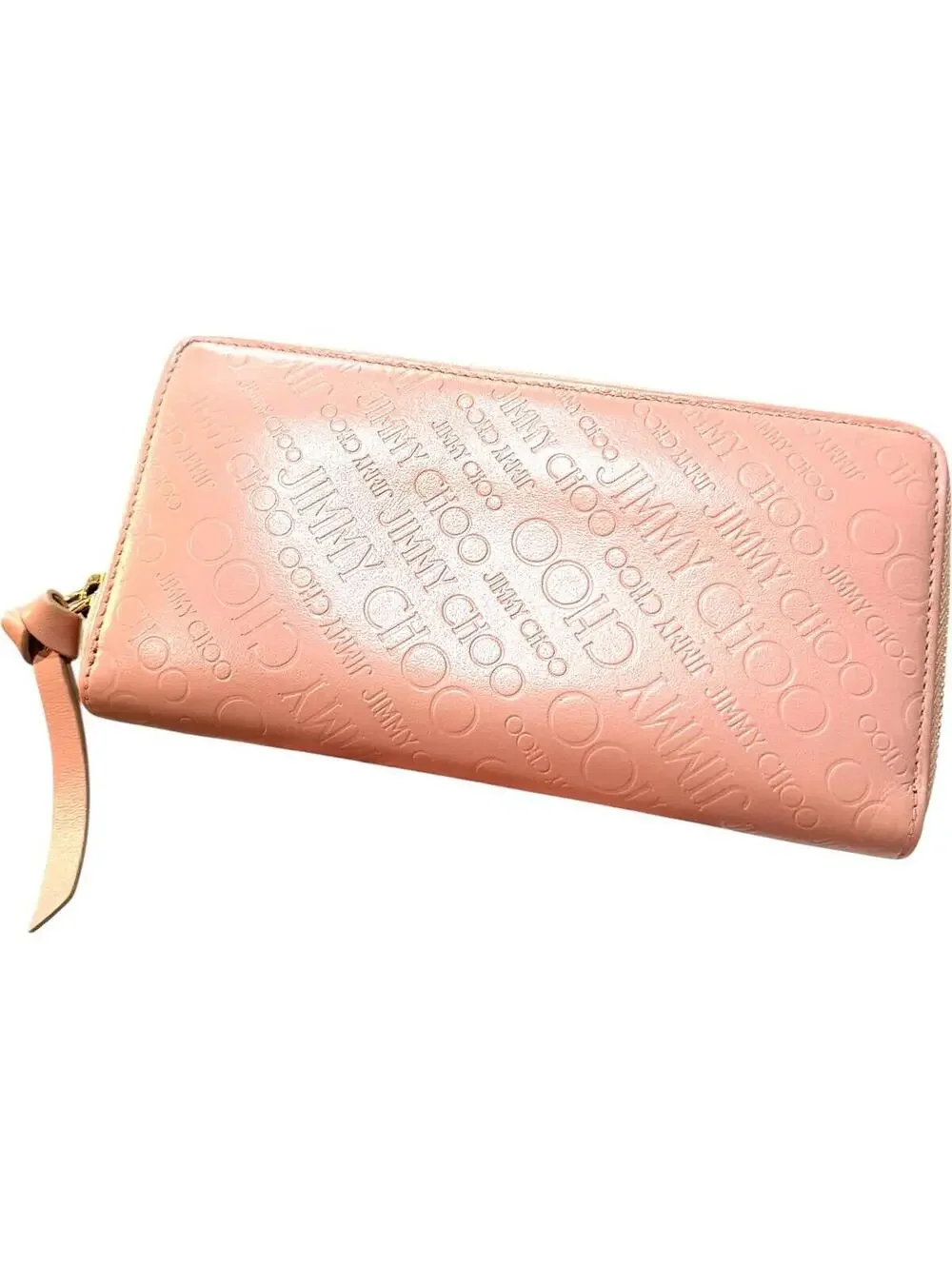 Jimmy Choo Pink Embossed Leather Zip-Around Wallet Full Inclusion - Picture 9 of 14